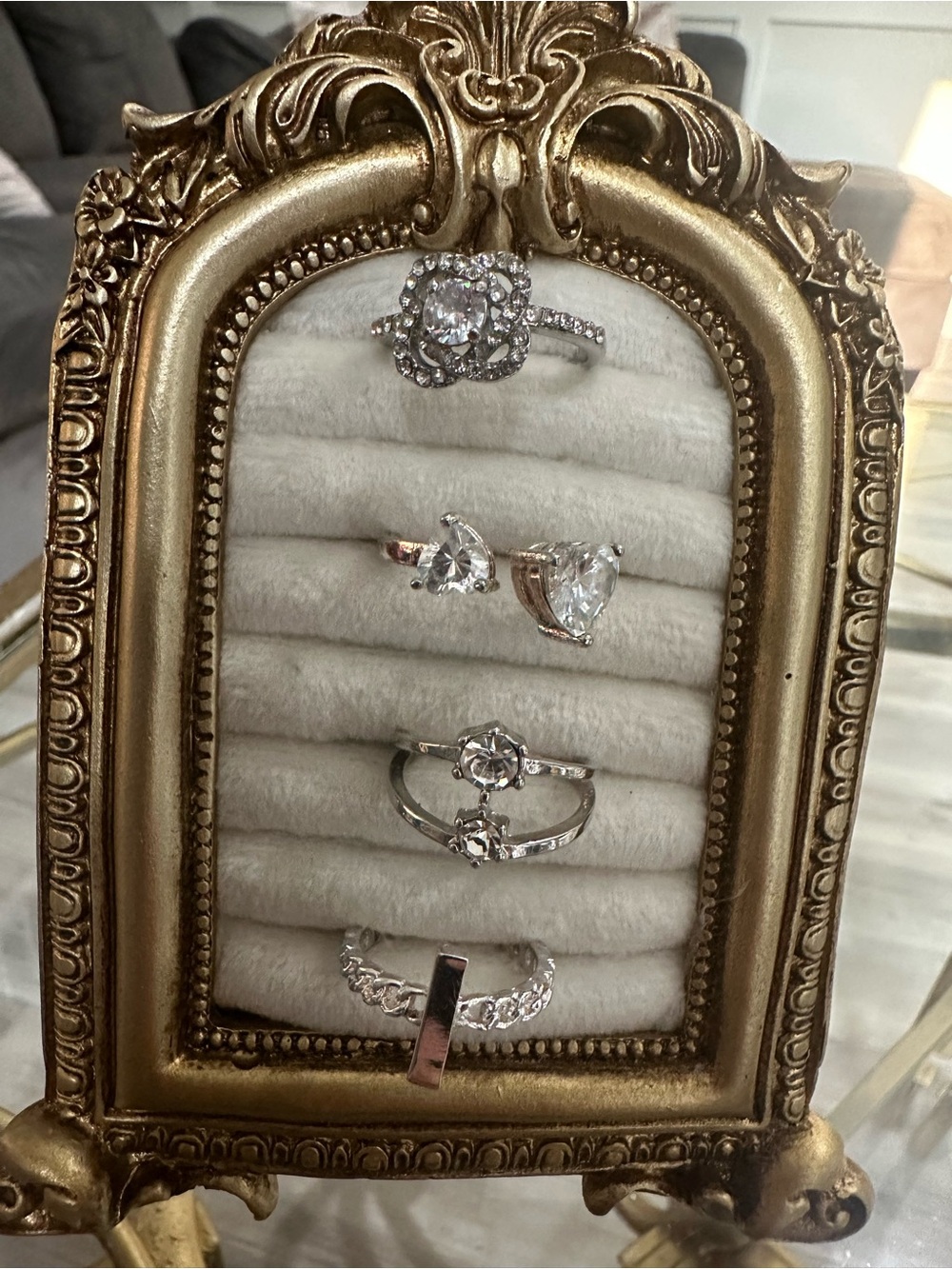 Silver Crystal Multi-Ring Set - Sparkling Silver Rings